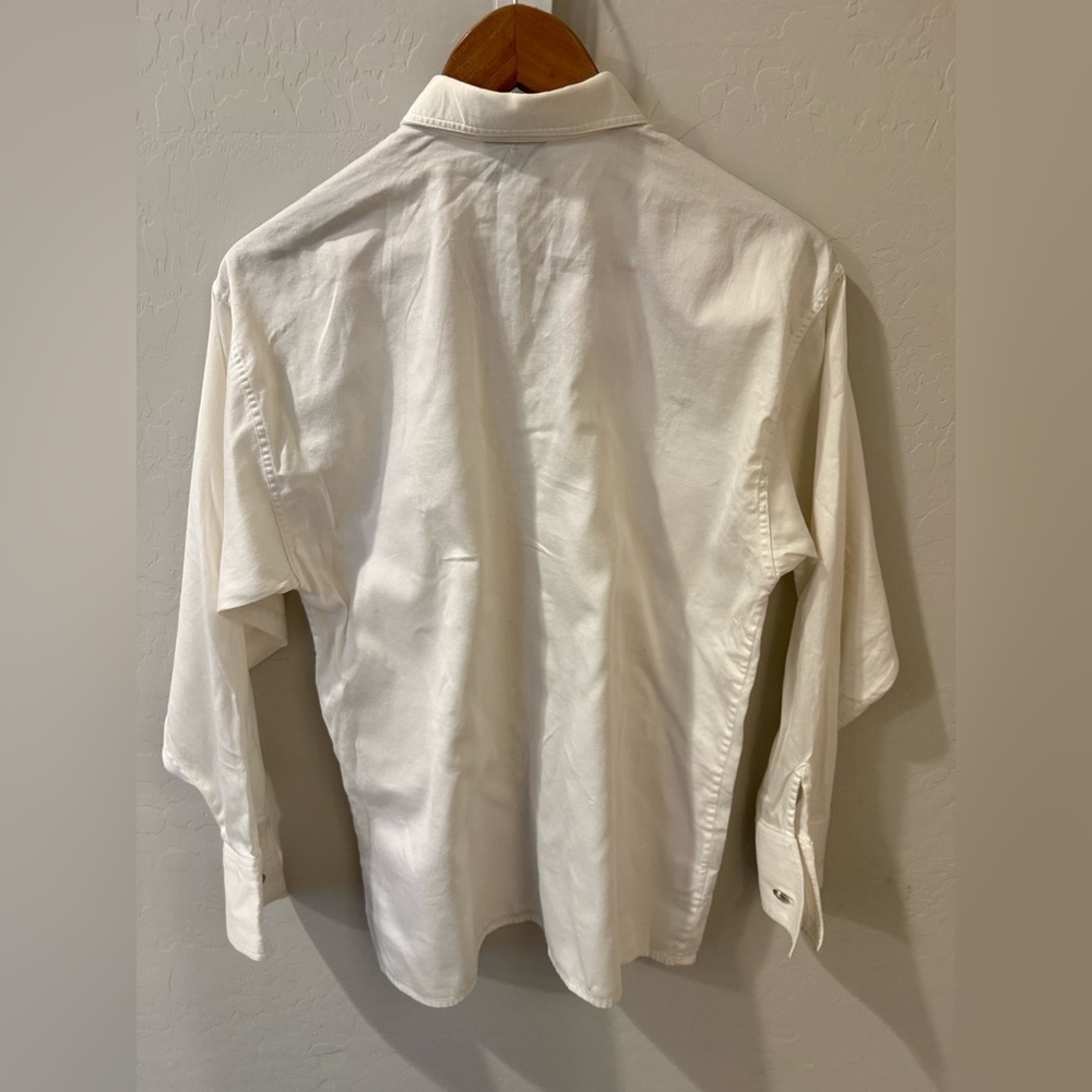 VINTAGE GIANNI VERSACE White Wingtip French Cuff Tuxedo Shirt Medium - Picture 2 of 7